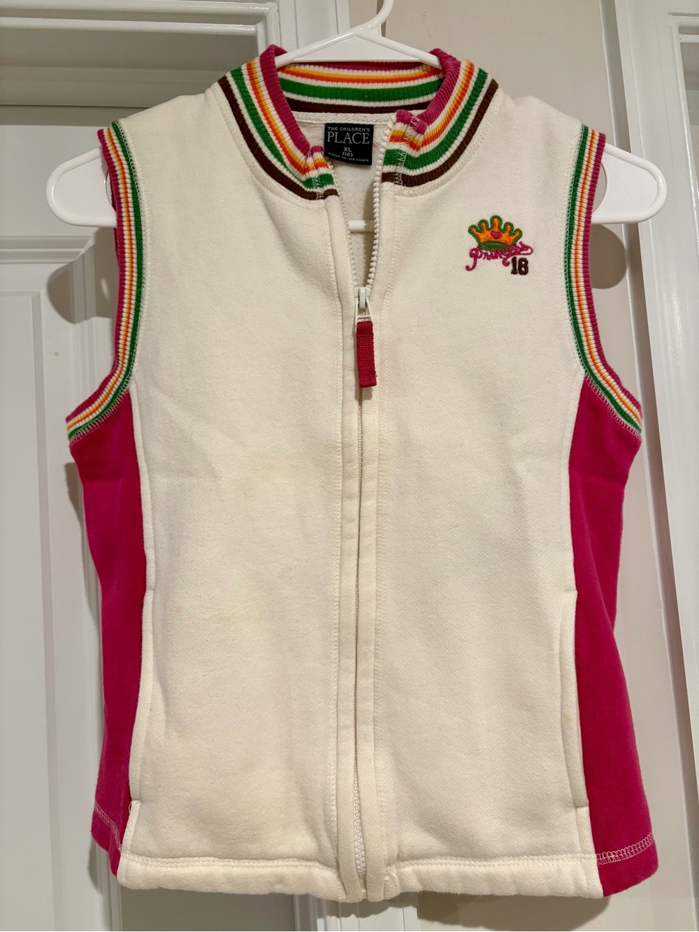 Vintage Y2K Children’s Place Princess Crown Fleece Zip Vest Girls XL/Adult XS